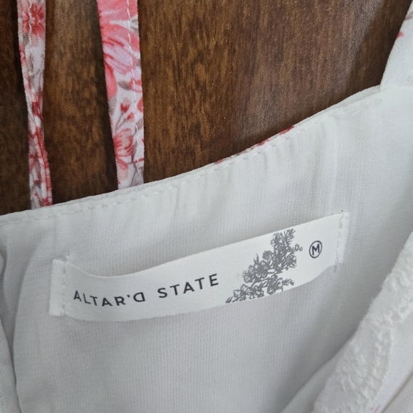 Altar'd State White and Pink Floral Crop Top - Picture 3 of 5